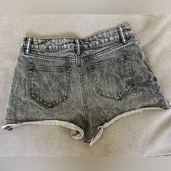 Allsaints Nyla High Waist Raw Denim in Washed Black - Picture 2 of 4